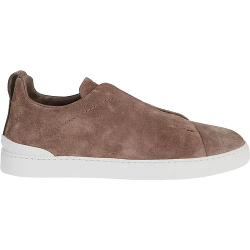 Triple Stitch Low-Top Sneakers , male, Sizes: 6 UK, 9 UK, 9 1/2 UK, 11 UK, 7 1/2 UK, 10 1/2 UK, 5 1/2 UK, 8 1/2 UK, 7 UK, 10 UK, 6 1/2 UK - Ermenegildo Zegna - Modalova