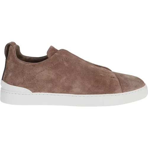 Triple Stitch Low-Top Sneakers , male, Sizes: 8 UK, 6 UK, 12 UK, 9 UK, 9 1/2 UK, 11 UK, 7 1/2 UK, 10 1/2 UK, 5 1/2 UK, 8 1/2 UK, 7 UK, 10 UK, 6 1/2 UK - Ermenegildo Zegna - Modalova