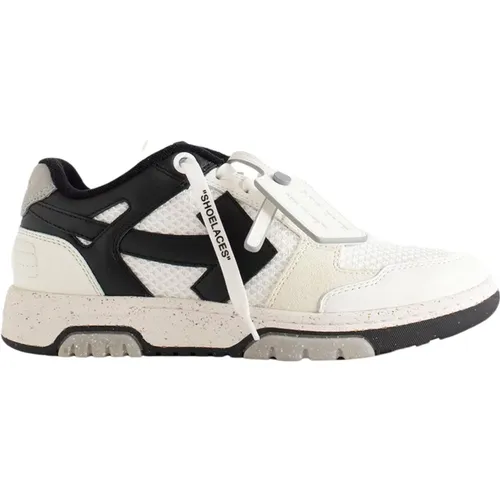 Weiß Schwarze Leder Sneakers Schnürung,Slim Out Of Office Sneakers Off - Off White - Modalova