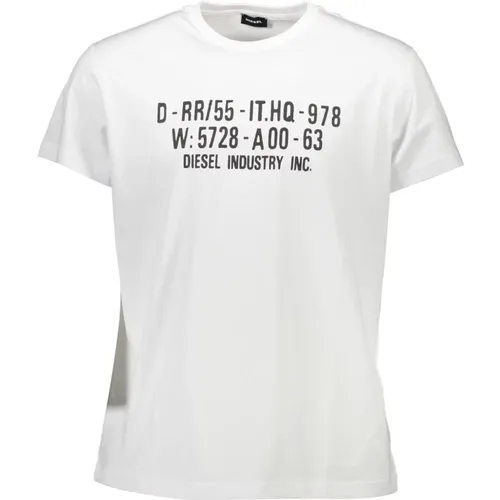 Herren Baumwoll-T-Shirt mit Auffälligem Druck , Herren, Größe: XL - Diesel - Modalova
