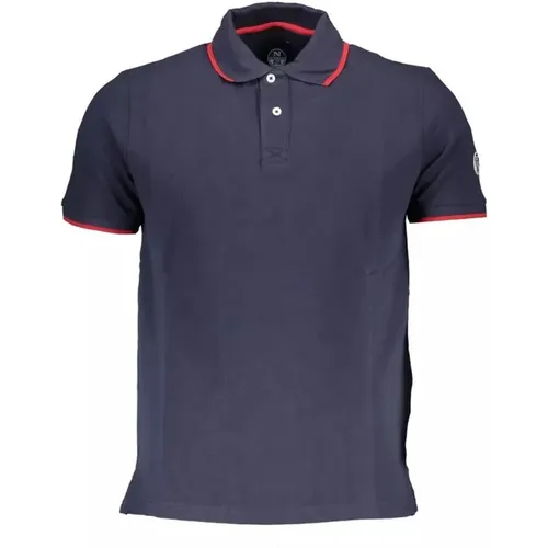 Blaues Polo Shirt mit Kontrastdetails , Herren, Größe: XL - North Sails - Modalova