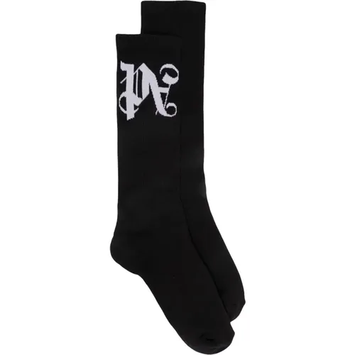 Monogramm Socken , Herren, Größe: S/M - Palm Angels - Modalova