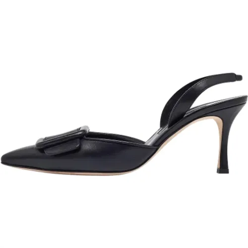 Pre-owned Leather heels , female, Sizes: 5 1/2 UK - Manolo Blahnik Pre-owned - Modalova