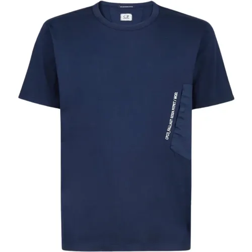 Mercerisierte Jersey-Taschen-T-Shirt , Herren, Größe: M - C.P. Company - Modalova