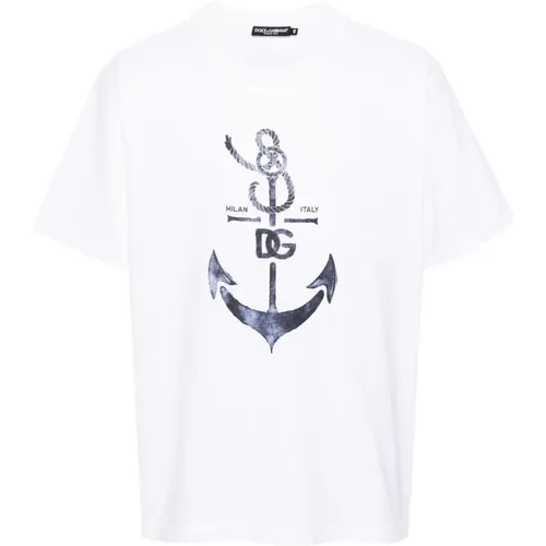 Weiße T-Shirts und Polos , Herren, Größe: L - Dolce & Gabbana - Modalova