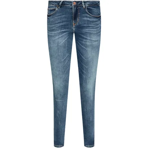 Stretch Skinny Jeans aus Baumwolle - Mittelblauer Denim , Damen, Größe: W27 - Guess - Modalova