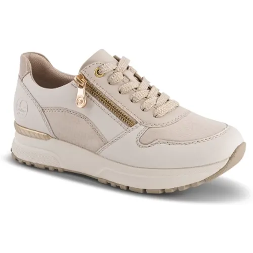 Beige Reißverschluss Sneakers für Frauen , Damen, Größe: 38 EU - Rieker - Modalova