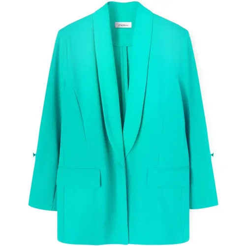 Oversize-Blazer aus Scuba-Kreppstoff , Damen, Größe: M - Motivi - Modalova