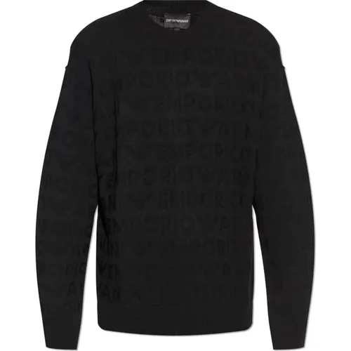 Wollpullover mit Monogramm , Herren, Größe: L - Emporio Armani - Modalova