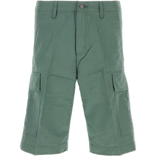 Grüne Baumwoll-Cargoshorts , Herren, Größe: W30 - Carhartt WIP - Modalova