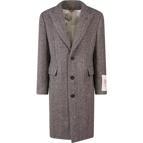 Grey Wool Peaked Lapel Jacket , male, Sizes: M, 2XL, XL, L - Golden Goose - Modalova