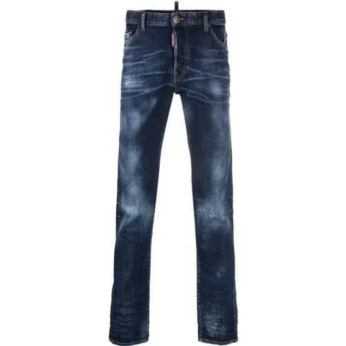 Logo-Patch Straight-Leg Jeans , Herren, Größe: S - Dsquared2 - Modalova