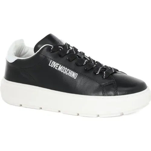 Bold Sneaker in White Leather , female, Sizes: 7 UK, 3 UK, 8 UK, 5 UK, 6 UK, 4 UK - Love Moschino - Modalova