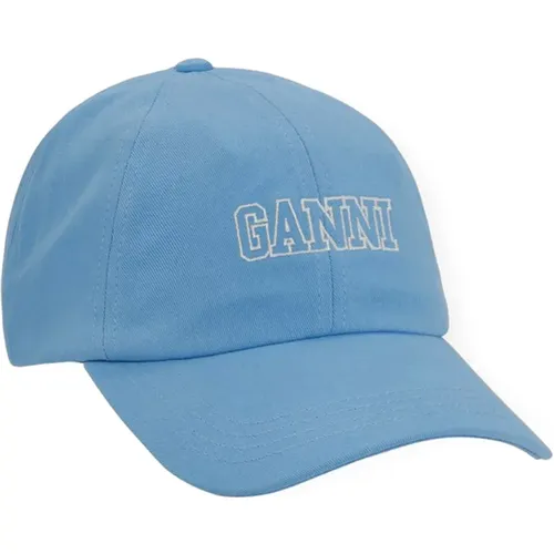 Azure Cotton Baseball Cap - Ganni - Modalova
