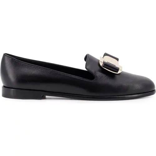 Lederloafer mit ikonischer Schleife , Damen, Größe: 37 1/2 EU - Salvatore Ferragamo - Modalova