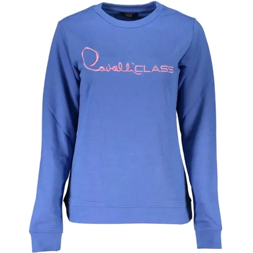 Cotton Sweatshirt Embroidered Logo , female, Sizes: 2XL, XL, XS, M, L, S - Cavalli Class - Modalova