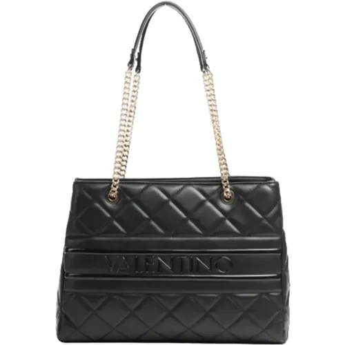 Schwarze Rechteckige Schultertasche mit Kette , Damen, Größe: ONE Size - Valentino by Mario Valentino - Modalova