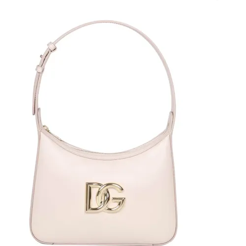 Leather Shoulder Bag with DG Logo , female, Sizes: ONE SIZE - Dolce & Gabbana - Modalova
