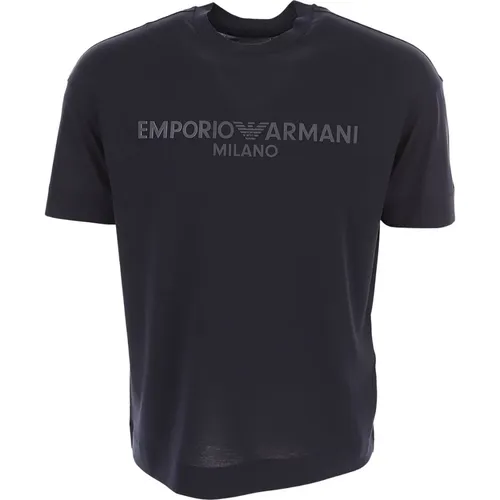 Blaue T-Shirts und Polos , Herren, Größe: XL - Emporio Armani - Modalova