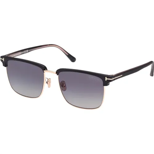Matte /Grey Brown Shaded Sunglasses , male, Sizes: 55 MM - Tom Ford - Modalova