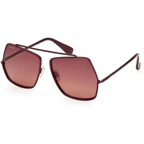 Gradient Brown Shiny Bordeaux Sunglasses , female, Sizes: 58 MM - Max Mara - Modalova