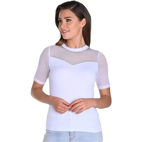 Mesh Shoulder T-Shirt , female, Sizes: XL - Frank Lyman - Modalova