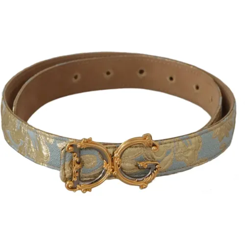 Leather Baroque Gold Belt , female, Sizes: 65 CM - Dolce & Gabbana - Modalova