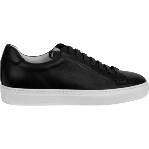 Minimalistisches Design schwarze Ledersneaker , Herren, Größe: 40 EU - Doucal's - Modalova