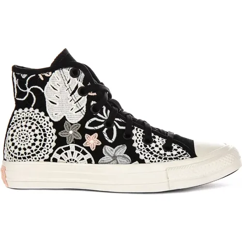 Crochet Floral High Top Sneakers , female, Sizes: 5 UK, 6 1/2 UK, 6 UK, 3 1/2 UK, 4 1/2 UK, 4 UK, 7 UK, 8 UK - Converse - Modalova