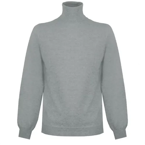 Cashmere High Neck Sweater Grey , male, Sizes: 2XL - Malo - Modalova