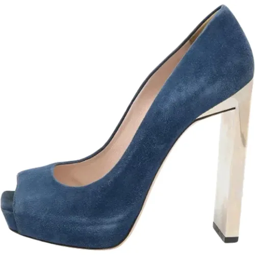 Pre-owned Suede heels , female, Sizes: 5 1/2 UK - Miu Miu Pre-owned - Modalova