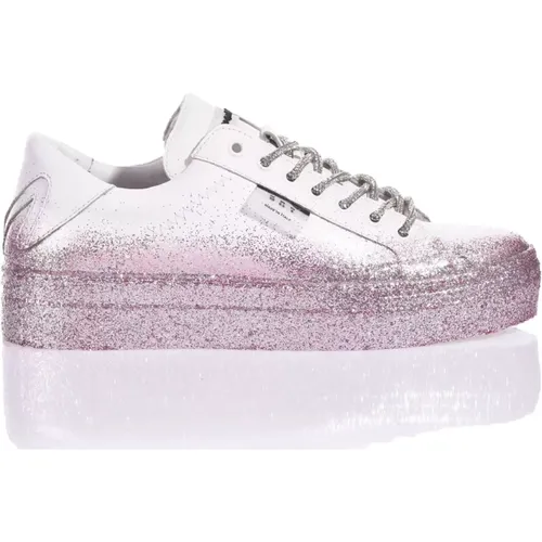 Handgefertigte Weiße Rosa Sneakers , Damen, Größe: 38 EU - Mimanera - Modalova