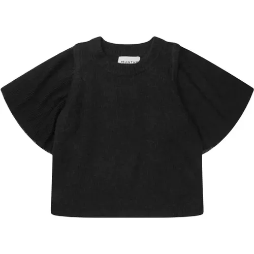 Schwarze Tops , Damen, Größe: XL - Munthe - Modalova