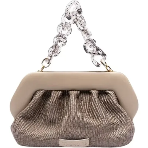 Cashmere Straw Clutch Bag , female, Sizes: ONE SIZE - THEMOIRè - Modalova