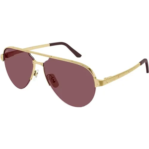Luxury Metal Sunglasses , unisex, Sizes: 60 MM - Cartier - Modalova