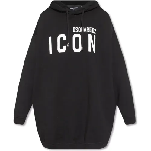 Schwarzer Oversize Hoodie , Damen, Größe: S - Dsquared2 - Modalova