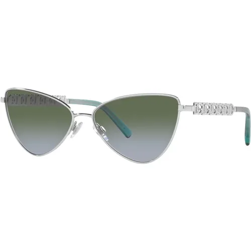 Silver/Green Shaded Sunglasses , female, Sizes: 60 MM - Dolce & Gabbana - Modalova