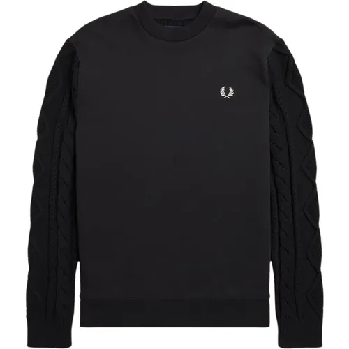 Klassischer Sweatshirt , Herren, Größe: L - Fred Perry - Modalova