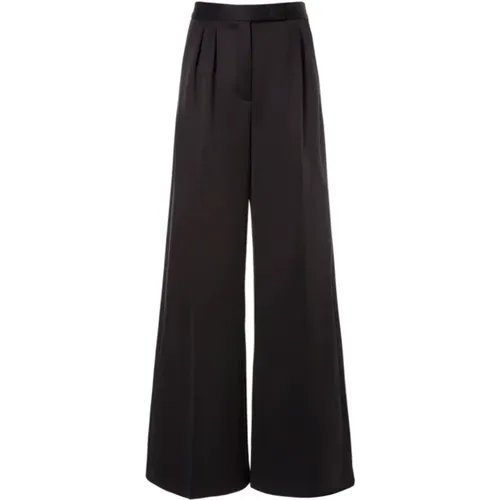 Hohe Taille weite schwarze Hose , Damen, Größe: 2XS - Max Mara - Modalova