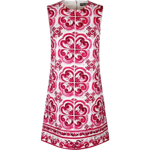 Majolika Print Shift Mini Kleid - Dolce & Gabbana - Modalova