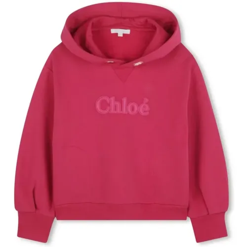 Lila Bestickter Logo Kapuzenpullover - Chloé - Modalova