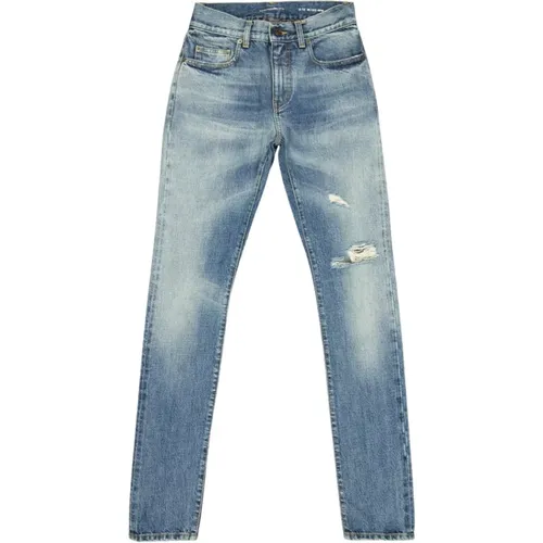 Slim Fit Denim Jeans , Herren, Größe: W26 - Saint Laurent - Modalova