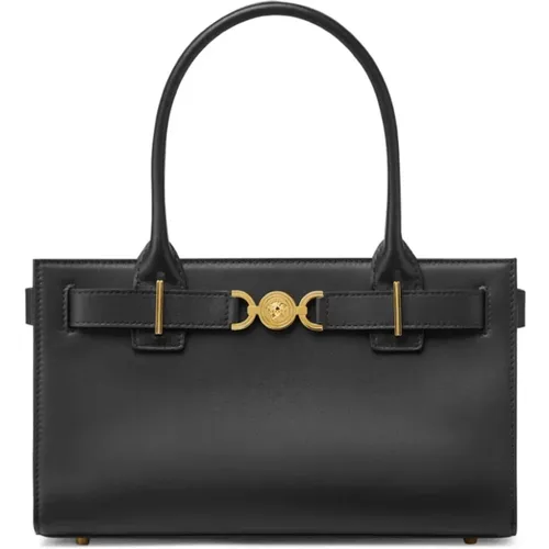Schwarze Goldene Große Tote Tasche - Versace - Modalova