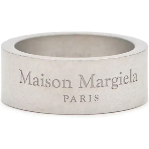 Silberner Logo Gravierter Ring - Maison Margiela - Modalova