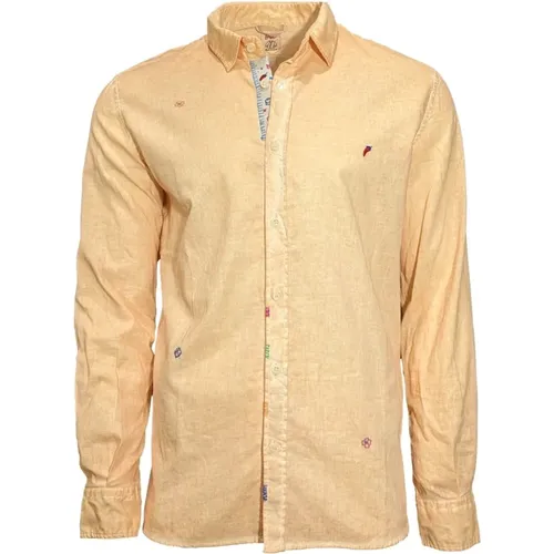 Linen-Cotton Shirt with Mango Embroidery , male, Sizes: XL, 2XL - BOB - Modalova