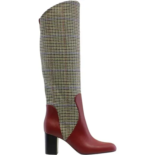 Roter Tweed High Heel Stiefel , Damen, Größe: 41 EU - Ines De La Fressange Paris - Modalova