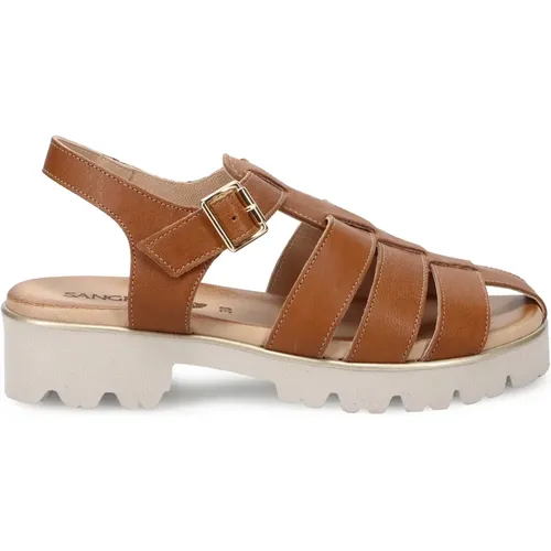 Leather Sandals Versatile Light Style , female, Sizes: 8 UK, 7 UK, 6 UK - Sangiorgio - Modalova