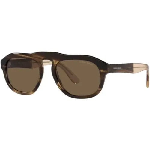 Braune Acetat Sonnenbrille Ar8173-595873 - Giorgio Armani - Modalova