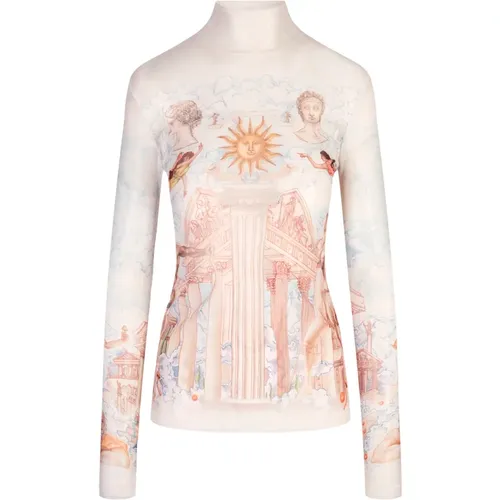 Wissens-Tempel-Print-Top , Damen, Größe: XS - Casablanca - Modalova