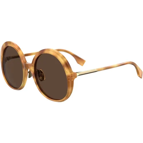 Stylische Sonnenbrille Blonde Havana/ , Damen, Größe: 57 MM - Fendi - Modalova